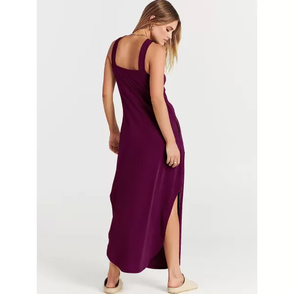 imageANRABESS Womens Casual Loose Sleeveless Beach Dress Criss Cross Slit Side Summer Maxi Sun DressesPurple