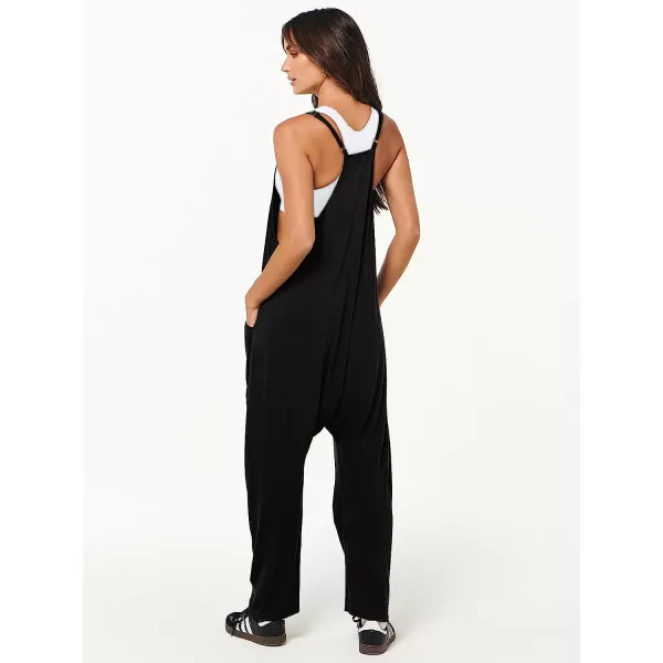 imageANRABESS Womens Casual Loose Sleeveless Jumpsuits Adjustbale Spaghetti Strap V Neck Harem Long Pants Overalls with PocketsBlack