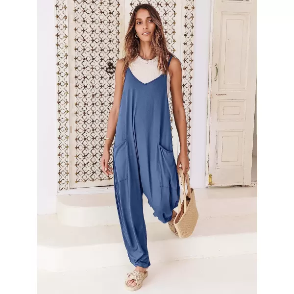 imageANRABESS Womens Casual Loose Sleeveless Jumpsuits Adjustbale Spaghetti Strap V Neck Harem Long Pants Overalls with PocketsBlue