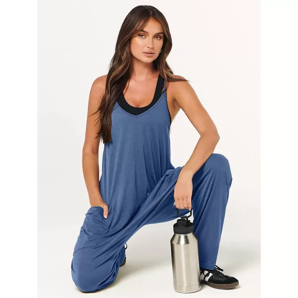imageANRABESS Womens Casual Loose Sleeveless Jumpsuits Adjustbale Spaghetti Strap V Neck Harem Long Pants Overalls with PocketsBlue