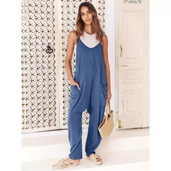 imageANRABESS Womens Casual Loose Sleeveless Jumpsuits Adjustbale Spaghetti Strap V Neck Harem Long Pants Overalls with PocketsBlue
