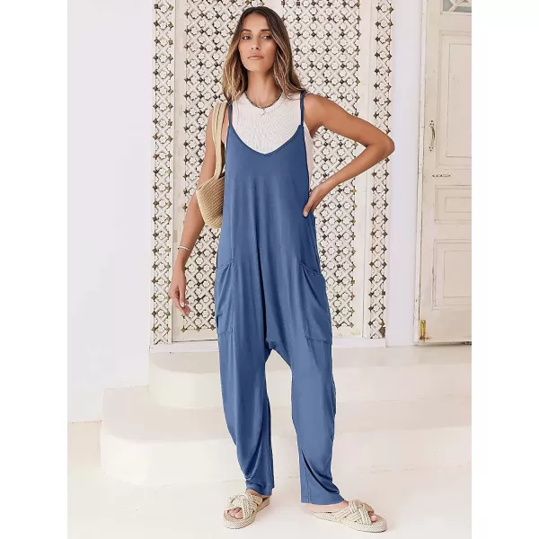 imageANRABESS Womens Casual Loose Sleeveless Jumpsuits Adjustbale Spaghetti Strap V Neck Harem Long Pants Overalls with PocketsBlue