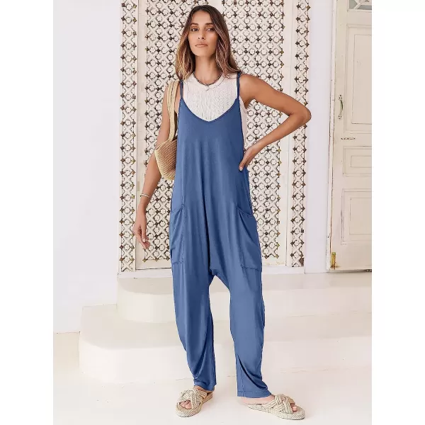 imageANRABESS Womens Casual Loose Sleeveless Jumpsuits Adjustbale Spaghetti Strap V Neck Harem Long Pants Overalls with PocketsBlue