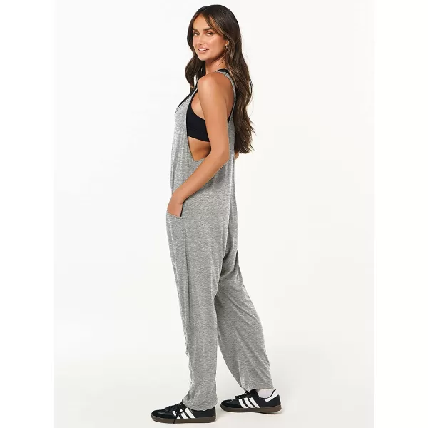 imageANRABESS Womens Casual Loose Sleeveless Jumpsuits Adjustbale Spaghetti Strap V Neck Harem Long Pants Overalls with PocketsGray