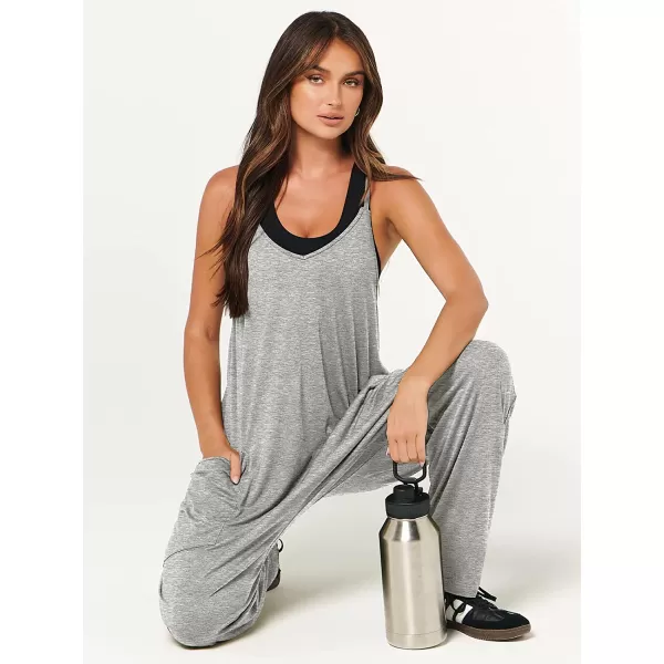 imageANRABESS Womens Casual Loose Sleeveless Jumpsuits Adjustbale Spaghetti Strap V Neck Harem Long Pants Overalls with PocketsGray