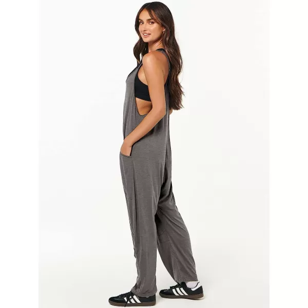 imageANRABESS Womens Casual Loose Sleeveless Jumpsuits Adjustbale Spaghetti Strap V Neck Harem Long Pants Overalls with PocketsGrey