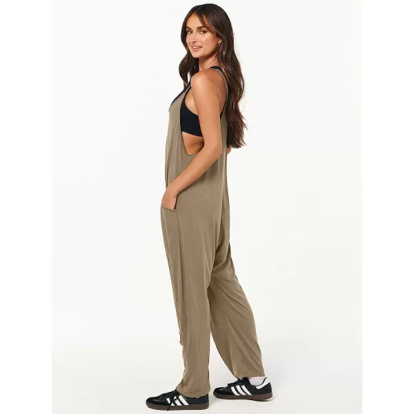 imageANRABESS Womens Casual Loose Sleeveless Jumpsuits Adjustbale Spaghetti Strap V Neck Harem Long Pants Overalls with PocketsKhaki