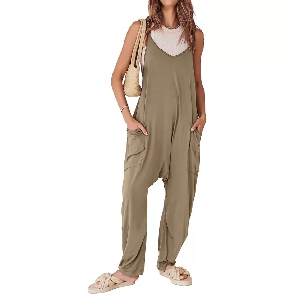 imageANRABESS Womens Casual Loose Sleeveless Jumpsuits Adjustbale Spaghetti Strap V Neck Harem Long Pants Overalls with PocketsKhaki