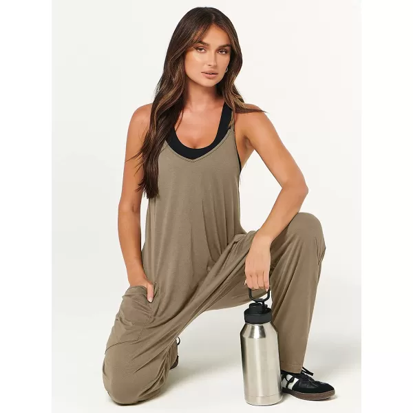imageANRABESS Womens Casual Loose Sleeveless Jumpsuits Adjustbale Spaghetti Strap V Neck Harem Long Pants Overalls with PocketsKhaki