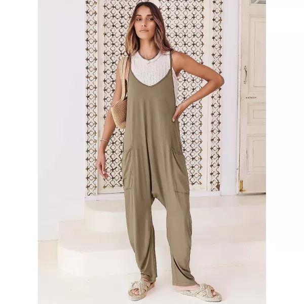 imageANRABESS Womens Casual Loose Sleeveless Jumpsuits Adjustbale Spaghetti Strap V Neck Harem Long Pants Overalls with PocketsKhaki