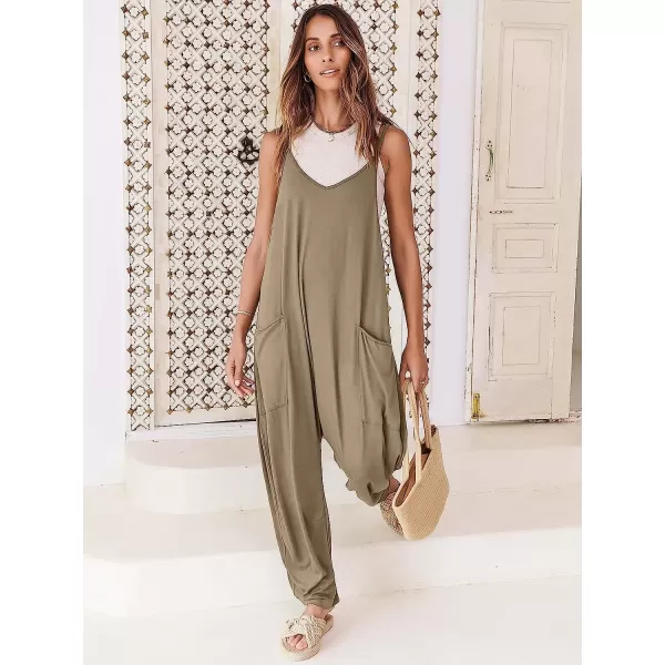 imageANRABESS Womens Casual Loose Sleeveless Jumpsuits Adjustbale Spaghetti Strap V Neck Harem Long Pants Overalls with PocketsKhaki