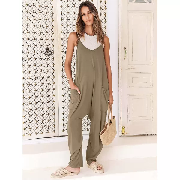 imageANRABESS Womens Casual Loose Sleeveless Jumpsuits Adjustbale Spaghetti Strap V Neck Harem Long Pants Overalls with PocketsKhaki
