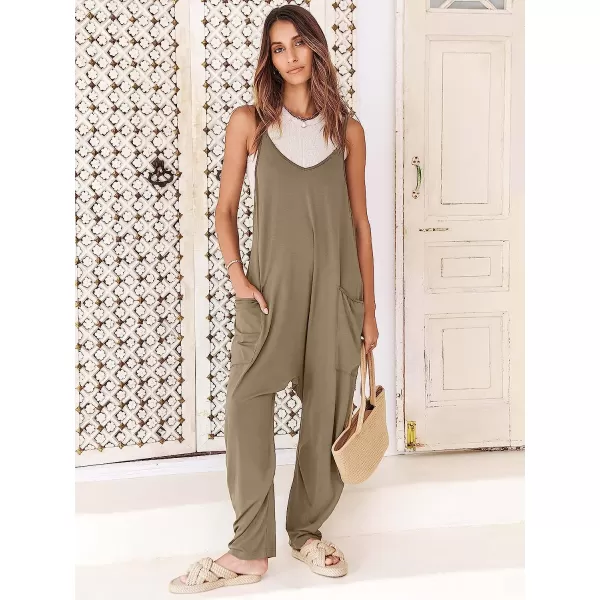 imageANRABESS Womens Casual Loose Sleeveless Jumpsuits Adjustbale Spaghetti Strap V Neck Harem Long Pants Overalls with PocketsKhaki