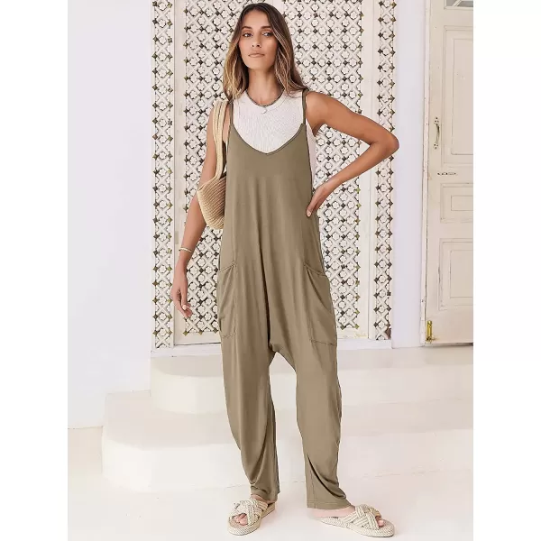 imageANRABESS Womens Casual Loose Sleeveless Jumpsuits Adjustbale Spaghetti Strap V Neck Harem Long Pants Overalls with PocketsKhaki