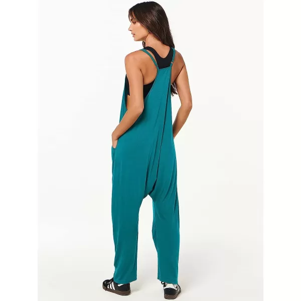 imageANRABESS Womens Casual Loose Sleeveless Jumpsuits Adjustbale Spaghetti Strap V Neck Harem Long Pants Overalls with PocketsLake Green