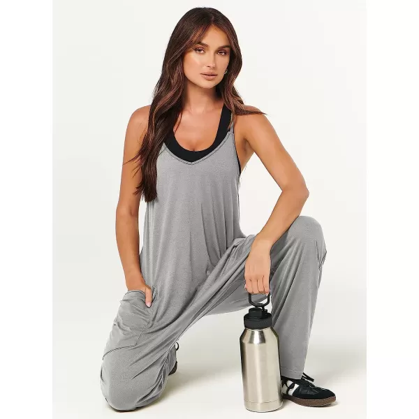 imageANRABESS Womens Casual Loose Sleeveless Jumpsuits Adjustbale Spaghetti Strap V Neck Harem Long Pants Overalls with PocketsLight Gray
