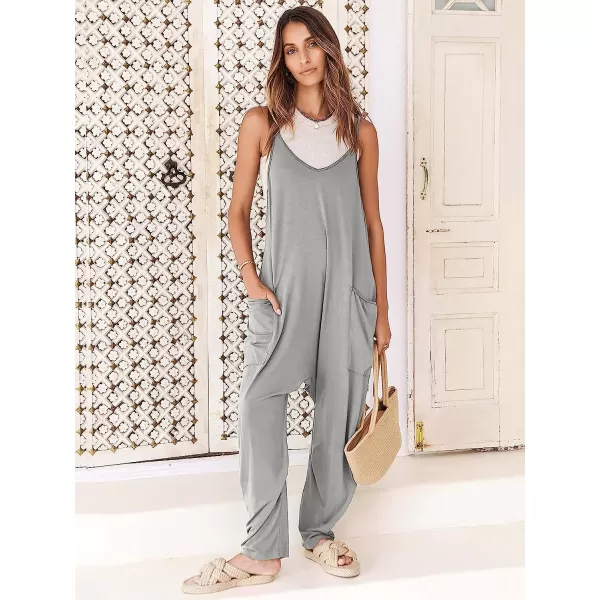 imageANRABESS Womens Casual Loose Sleeveless Jumpsuits Adjustbale Spaghetti Strap V Neck Harem Long Pants Overalls with PocketsLight Gray