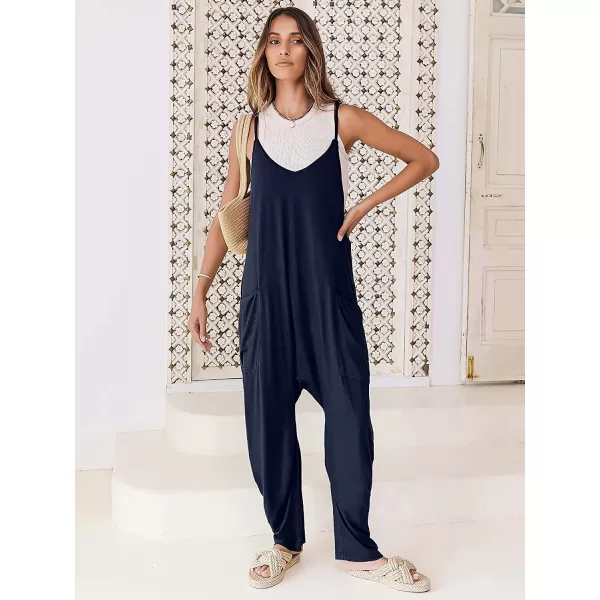 imageANRABESS Womens Casual Loose Sleeveless Jumpsuits Adjustbale Spaghetti Strap V Neck Harem Long Pants Overalls with PocketsNavy Blue