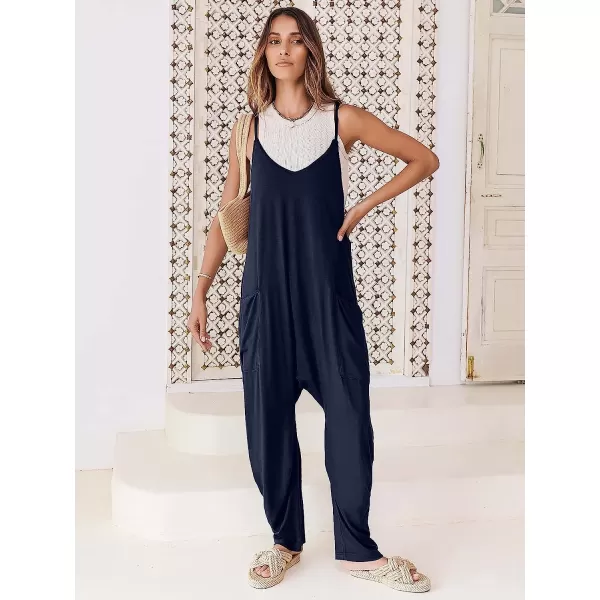 imageANRABESS Womens Casual Loose Sleeveless Jumpsuits Adjustbale Spaghetti Strap V Neck Harem Long Pants Overalls with PocketsNavy Blue
