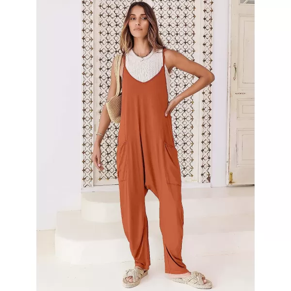 imageANRABESS Womens Casual Loose Sleeveless Jumpsuits Adjustbale Spaghetti Strap V Neck Harem Long Pants Overalls with PocketsOrange