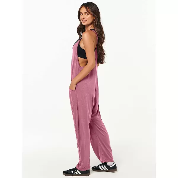 imageANRABESS Womens Casual Loose Sleeveless Jumpsuits Adjustbale Spaghetti Strap V Neck Harem Long Pants Overalls with PocketsPink