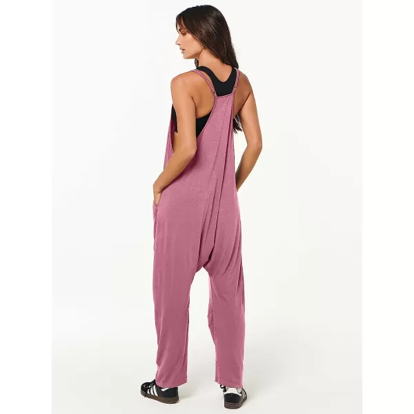 imageANRABESS Womens Casual Loose Sleeveless Jumpsuits Adjustbale Spaghetti Strap V Neck Harem Long Pants Overalls with PocketsPink