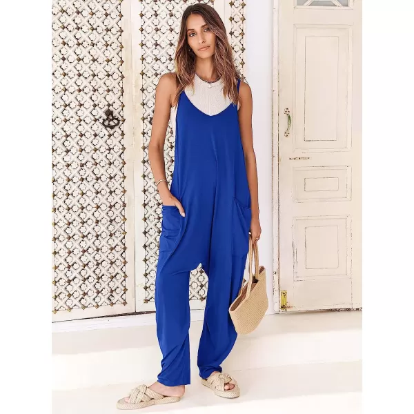 imageANRABESS Womens Casual Loose Sleeveless Jumpsuits Adjustbale Spaghetti Strap V Neck Harem Long Pants Overalls with PocketsRoayl Blue