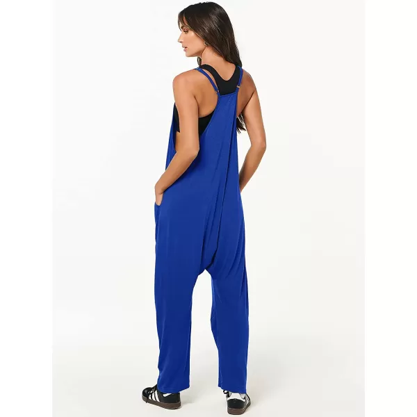 imageANRABESS Womens Casual Loose Sleeveless Jumpsuits Adjustbale Spaghetti Strap V Neck Harem Long Pants Overalls with PocketsRoayl Blue