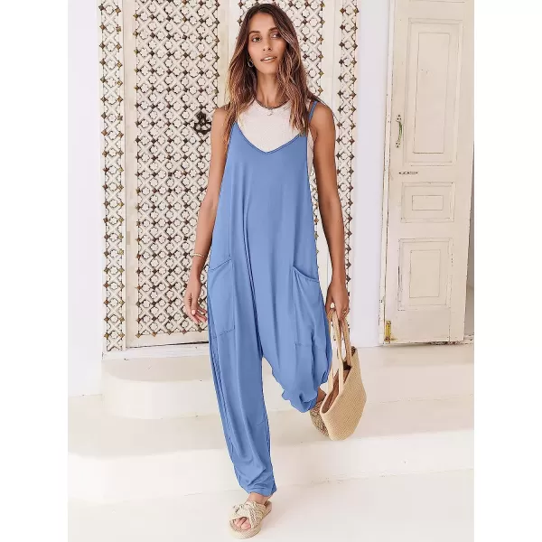 imageANRABESS Womens Casual Loose Sleeveless Jumpsuits Adjustbale Spaghetti Strap V Neck Harem Long Pants Overalls with PocketsSky Blue