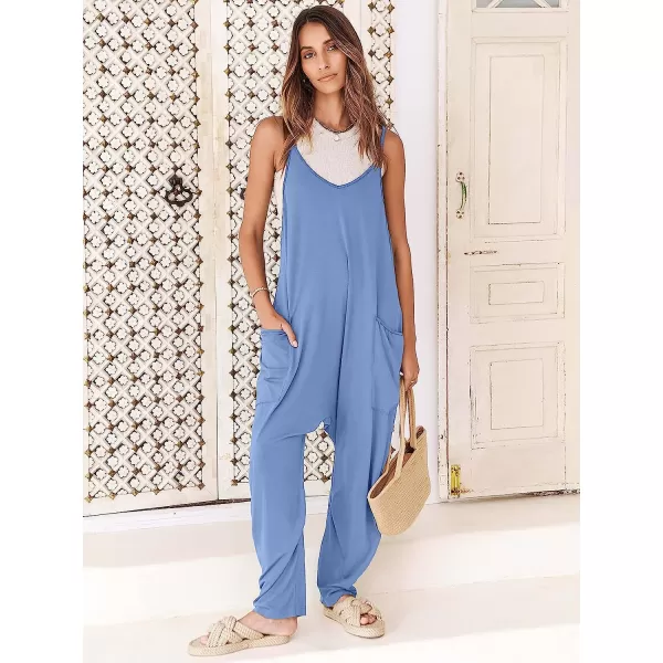 imageANRABESS Womens Casual Loose Sleeveless Jumpsuits Adjustbale Spaghetti Strap V Neck Harem Long Pants Overalls with PocketsSky Blue