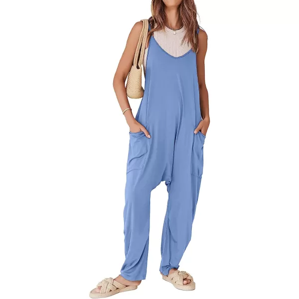 imageANRABESS Womens Casual Loose Sleeveless Jumpsuits Adjustbale Spaghetti Strap V Neck Harem Long Pants Overalls with PocketsSky Blue