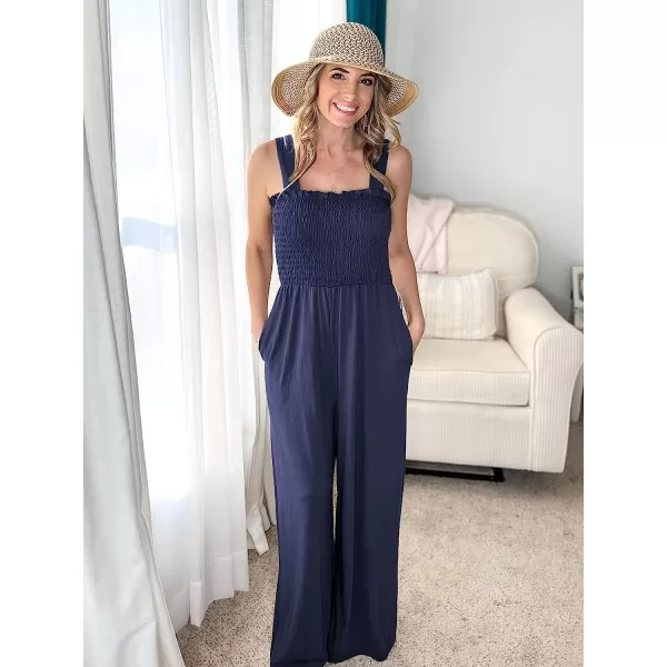 imageANRABESS Womens Casual Loose Sleeveless Tank Jumpsuits Square Collar Smocked Wide Leg Jumpsuit Rompers with Pockets02navy Blue