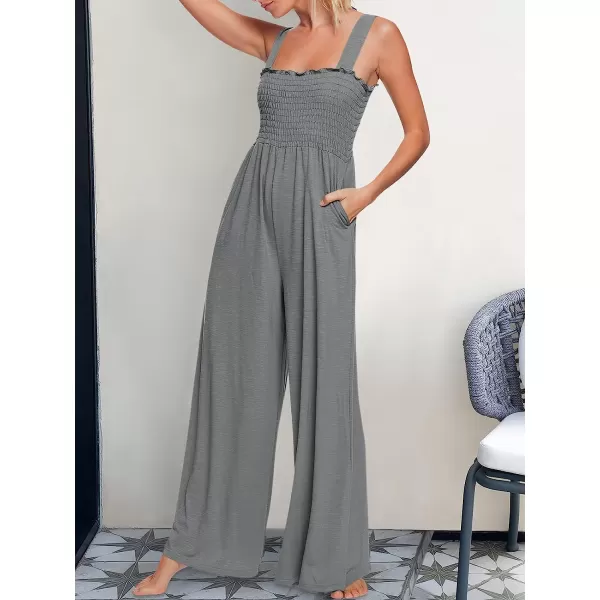 imageANRABESS Womens Casual Loose Sleeveless Tank Jumpsuits Square Collar Smocked Wide Leg Jumpsuit Rompers with Pockets03grey
