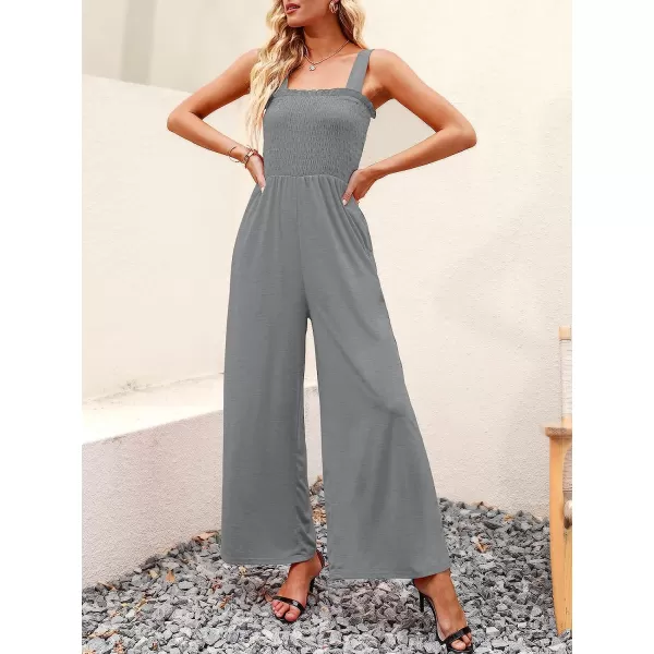 imageANRABESS Womens Casual Loose Sleeveless Tank Jumpsuits Square Collar Smocked Wide Leg Jumpsuit Rompers with Pockets03grey
