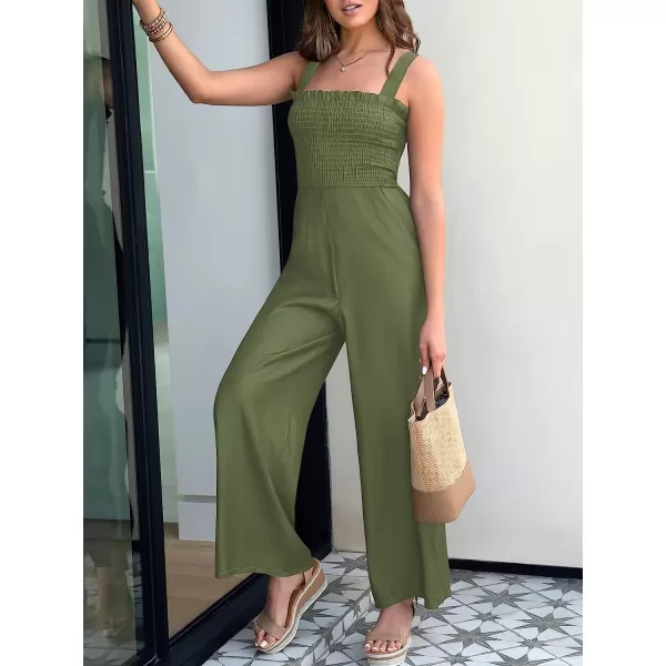 imageANRABESS Womens Casual Loose Sleeveless Tank Jumpsuits Square Collar Smocked Wide Leg Jumpsuit Rompers with Pockets04green