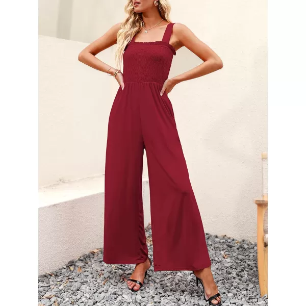 imageANRABESS Womens Casual Loose Sleeveless Tank Jumpsuits Square Collar Smocked Wide Leg Jumpsuit Rompers with Pockets05burgundy