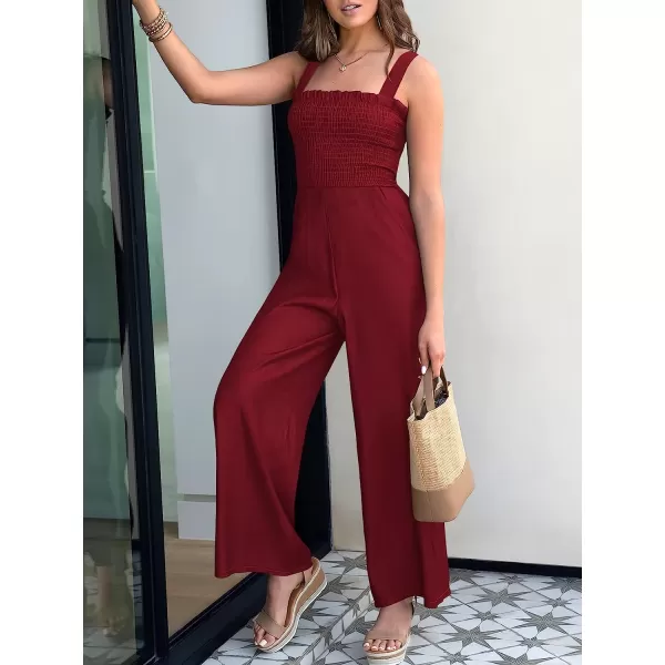 imageANRABESS Womens Casual Loose Sleeveless Tank Jumpsuits Square Collar Smocked Wide Leg Jumpsuit Rompers with Pockets05burgundy