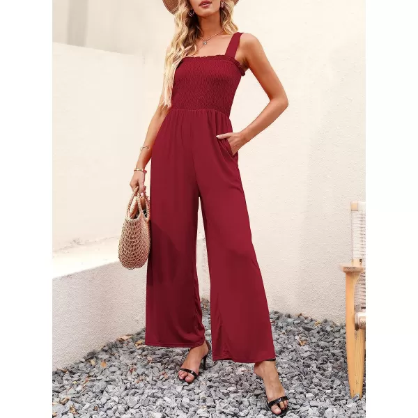 imageANRABESS Womens Casual Loose Sleeveless Tank Jumpsuits Square Collar Smocked Wide Leg Jumpsuit Rompers with Pockets05burgundy