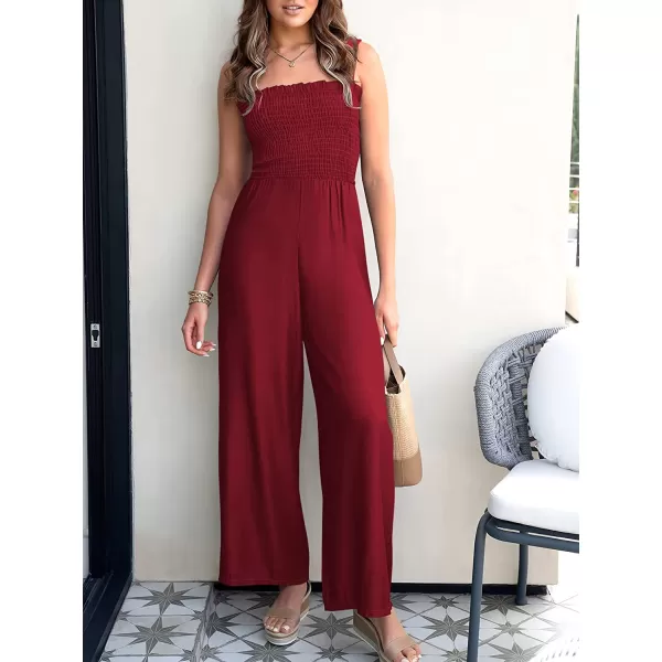 imageANRABESS Womens Casual Loose Sleeveless Tank Jumpsuits Square Collar Smocked Wide Leg Jumpsuit Rompers with Pockets05burgundy
