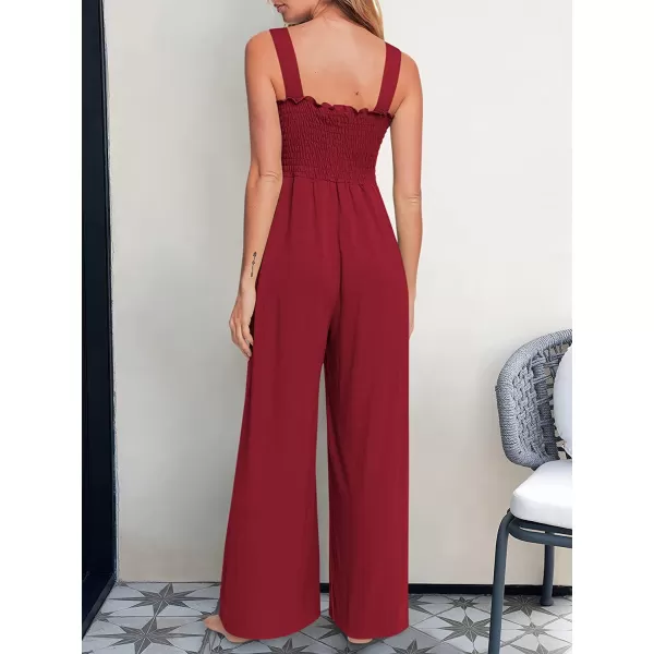 imageANRABESS Womens Casual Loose Sleeveless Tank Jumpsuits Square Collar Smocked Wide Leg Jumpsuit Rompers with Pockets05burgundy