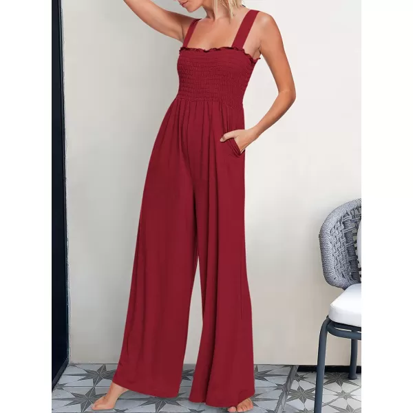 imageANRABESS Womens Casual Loose Sleeveless Tank Jumpsuits Square Collar Smocked Wide Leg Jumpsuit Rompers with Pockets05burgundy