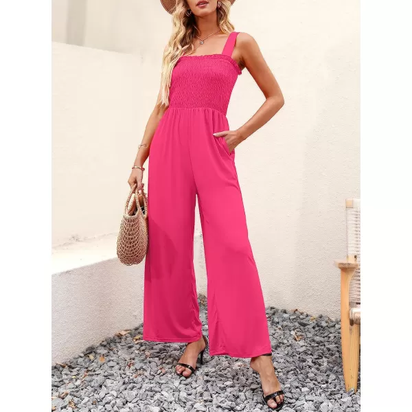 imageANRABESS Womens Casual Loose Sleeveless Tank Jumpsuits Square Collar Smocked Wide Leg Jumpsuit Rompers with Pockets06pink