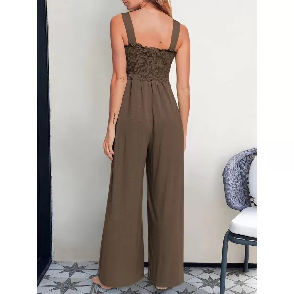 imageANRABESS Womens Casual Loose Sleeveless Tank Jumpsuits Square Collar Smocked Wide Leg Jumpsuit Rompers with Pockets07coffee
