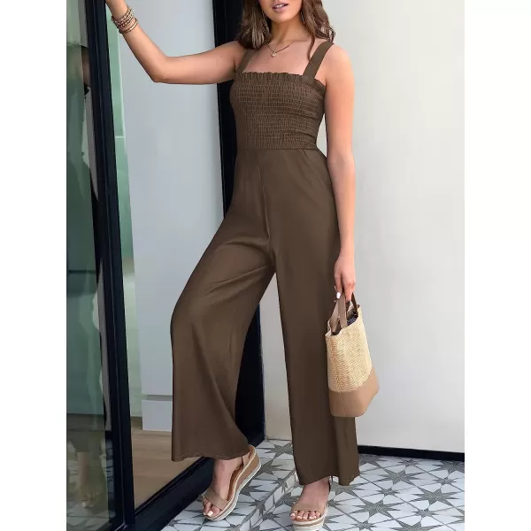 imageANRABESS Womens Casual Loose Sleeveless Tank Jumpsuits Square Collar Smocked Wide Leg Jumpsuit Rompers with Pockets07coffee