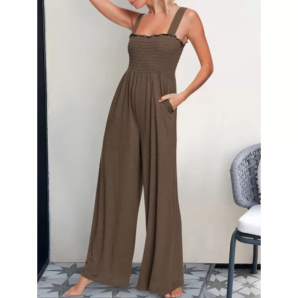 imageANRABESS Womens Casual Loose Sleeveless Tank Jumpsuits Square Collar Smocked Wide Leg Jumpsuit Rompers with Pockets07coffee