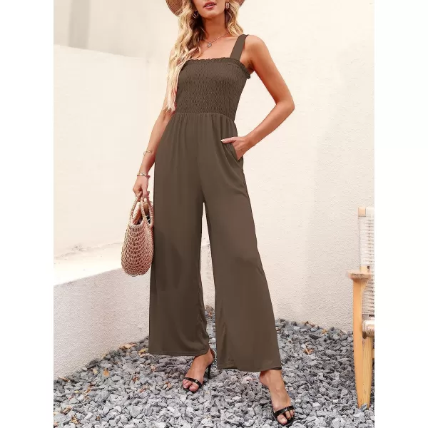 imageANRABESS Womens Casual Loose Sleeveless Tank Jumpsuits Square Collar Smocked Wide Leg Jumpsuit Rompers with Pockets07coffee