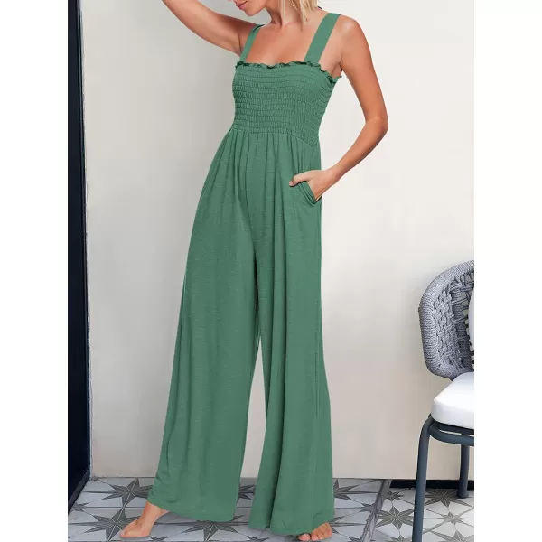 imageANRABESS Womens Casual Loose Sleeveless Tank Jumpsuits Square Collar Smocked Wide Leg Jumpsuit Rompers with Pockets09 Grass Green
