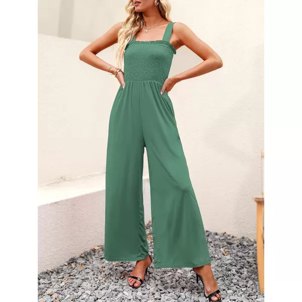 imageANRABESS Womens Casual Loose Sleeveless Tank Jumpsuits Square Collar Smocked Wide Leg Jumpsuit Rompers with Pockets09 Grass Green