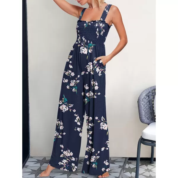 imageANRABESS Womens Casual Loose Sleeveless Tank Jumpsuits Square Collar Smocked Wide Leg Jumpsuit Rompers with Pockets11blue Floral