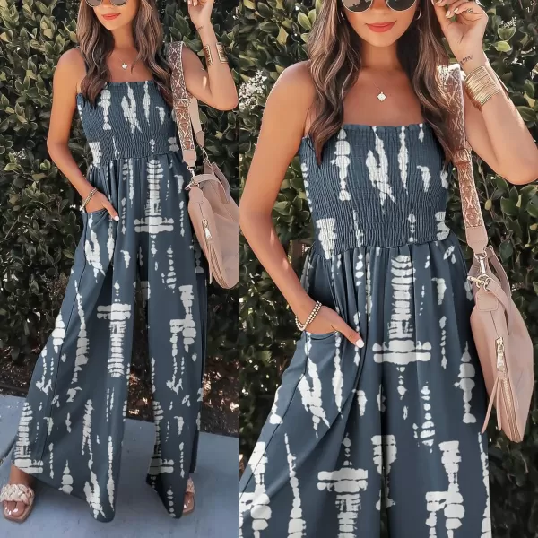 imageANRABESS Womens Casual Loose Sleeveless Tank Jumpsuits Square Collar Smocked Wide Leg Jumpsuit Rompers with Pockets12tie Dye Blue